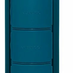 Begroting 💯 YOS Bottle - Waterfles Met 4-vaks Pillendoos - 375ml - Blauw - BPA-vrij ⭐