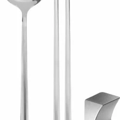 Beste Pirce 🎁 House Of Husk 1 Persoons Chopstick Lepel Set - 1 Paar Metalen Koreaanse Eetstokjes - Inclusief Eetlepel En Houder - RVS - Metaal - Eetstokjes - Koreaans - Vaatwasserbestendig - Sushi Chopsticks - Noodles - Zilver 🧨