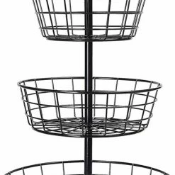 Beste deal 🎉 Polarbear Fruitmand – Etagere 3 Laags – Fruitschaal – Fruitmand Zwart – Fruit Opbergmand – Aanrecht Organiser – Zwart 🔔 -T-fal winkle 455x840