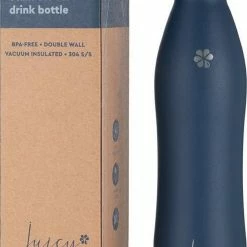 Beste deal 🧨 Juicy Blossom Drinkfles - 500ml - Stainless Steel Bottle - Roestvrij Staal - Waterfles - Drinkbus - Thermosfles (Nachtblauw) 🤩 -T-fal winkle 494x840