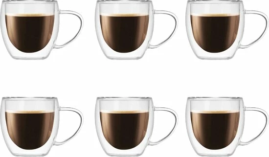 Gloednieuw π GLAEZ® Dubbelwandige Glazen Met Oor - Capuccino Koffieglas - Latte Macchiato Glazen - Theeglazen Dubbelwandig - Koffieglas Handgeblazen - Dubbelwandig Koffieglazen - Vaatwasserbestendig - 250 Ml - Set Van 6 Stuks π 1 Gloednieuw π GLAEZ® Dubbelwandige Glazen Met Oor - Capuccino Koffieglas - Latte Macchiato Glazen - Theeglazen Dubbelwandig - Koffieglas Handgeblazen - Dubbelwandig Koffieglazen - Vaatwasserbestendig - 250 Ml - Set Van 6 Stuks π