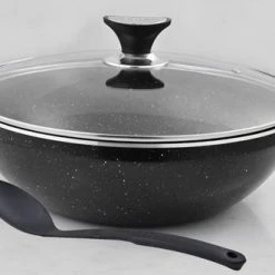 Beste Verkoop 🥰 Sonex Graniet Wokpan - 36 Cm / 7 Ltr (Geschikt Voor Alle Warmtebronnen) 😍