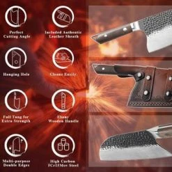 Beste Pirce 🎉 STORX Hakbijl - Slagersmes - BBQ - Handmade - Hak Mes - Mes - Mannen - Koken - BBQ Master - Roestvrij Staal - Stoer - Handgemaakt - Koksmes - CADEAU TIP! 🤩 -T-fal winkle 550x340 1