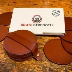 Korting 👍 Brute Strength - Onderzetters Voor Glazen - Leer - Cognac - Rond - 10 Stuks 👏 -T-fal winkle 550x347 2