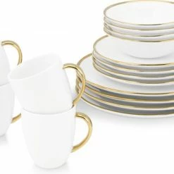 Groothandel 🎁 Vtwonen Serviesset - Wit/Goud - Porselein - 16-Delig 😍 -T-fal winkle 550x353