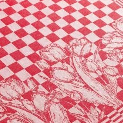 Uitgang 🧨 Seashell Oerhollands Luxe Theedoeken - 6 Stuks - Patroon Blok Tulp - Rood - 65x65cm 🌟 -T-fal winkle 550x365 3