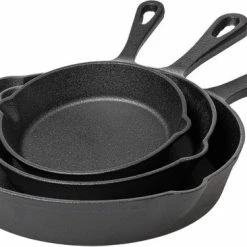 Uitgang 😉 Blackwell Koekenpannenset - Gietijzer - ø 16, 20 En 25 Cm - Zonder Anti-aanbaklaag 🔥