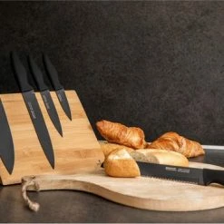 Coupon 🔔 Smile® Smile SNS-4 Messenset Met Magnetisch Blok - 5 Messen - Bamboe 😉 -T-fal winkle 550x367 8