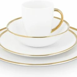 Groothandel 🎁 Vtwonen Serviesset - Wit/Goud - Porselein - 16-Delig 😍 -T-fal winkle 550x378 5