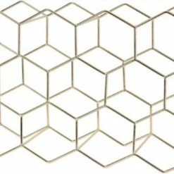 Kopen π Excellent Houseware Metalen Wijnflessen Rek/wijnrek Honingraat Goud Voor 11 Flessen 45 X 15 X 30 Cm - Wijnfles Houder π