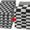 Coupon ✔️ Slaaptextiel HORECA Theedoeken En Keukendoeken Set - 6x Theedoeken - 6x Keukendoeken - Horecakwaliteit - Geblokt - Zwart 🎁