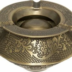 Nieuw 💯 Atmos Fera Terras Asbak/stormasbak Rond Ijzer 12 X 8 Cm Goud - Buiten Asbakken 💯