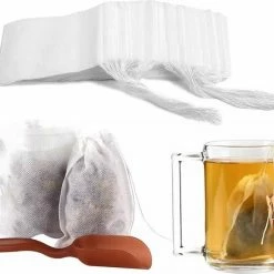 Coupon 🥰 Ecorare - Theezakjes Voor Losse Thee - Lege Theezakjes - Doorzichtig - 100 Stuks - 7x8 Cm - 3 Verschillende Maten 👍