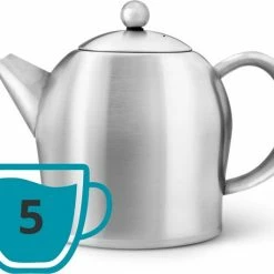 Hete verkoop 💯 Bredemeijer - Theepot Minuet Santhee 1,0L Mat Dubbelwandig 🔥 -T-fal winkle 550x458 2