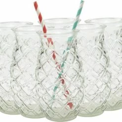 Beste Pirce ⭐ Merkloos Beker - Glas Ananas - 6 Stuks - Zomer - Cocktail -400ml ⌛ -T-fal winkle 550x462 5
