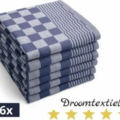 Aanbiedingen 👏 Droomtextiel Droomtexiel® Horeca Kwaliteit Katoenen Theedoeken Set - 6x Theedoeken - Blauw Wit + Gratis 6 Keukendoeken T.w.v €22,95 🔔 -T-fal winkle 550x471 3