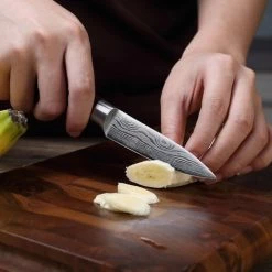 Korting ✔️ PAUDIN N8 Professioneel RVS Japans Groentemes 9 Cm - Vlijmscherp Schilmes Gemaakt Van Hoogwaardig Roestvast Duits Carbonstaal - Damascus Patroon - Klein Officemes - Nu Extra Scherp Geprijst - Black Friday - Sint En Kerst 😉 -T-fal winkle 550x472 3