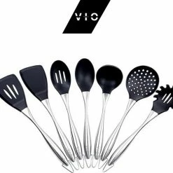 Nieuw 🌟 Vio Products VIO Kitchentools - Keukengerei Set - RVS - 100 % BPA Vrij - Anti-aanbak - Silliconen - Milieu Vriendelijk - Spatel - Houder 🎉