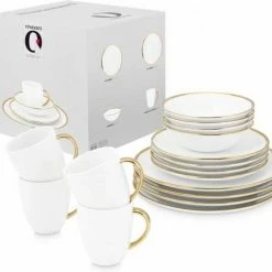 Groothandel 🎁 Vtwonen Serviesset - Wit/Goud - Porselein - 16-Delig 😍 -T-fal winkle 550x503 6