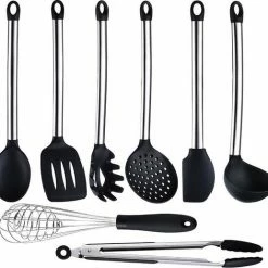 Coupon 🔔 Sworks 8-delige Siliconen Kookgerei Set - Keukenset - Opschep Lepel 💯