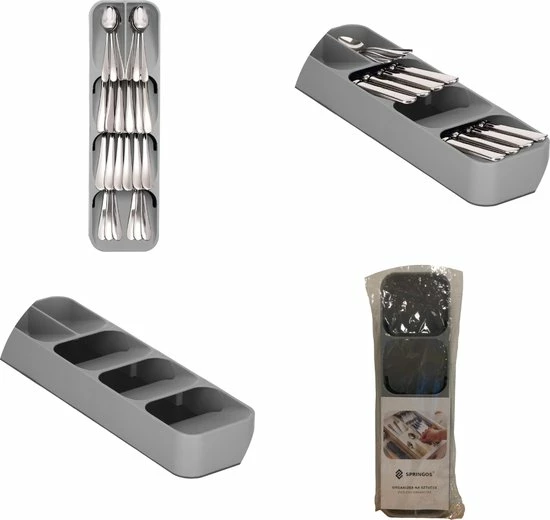 Beste deal ❤️ Springos Multifunctionele Bestekbak | Besteklade | Bestek Organizer | Kunststof | 39 X 11 X 5.5 CM ⌛ 2 Beste deal ❤️ Springos Multifunctionele Bestekbak | Besteklade | Bestek Organizer | Kunststof | 39 X 11 X 5.5 CM ⌛ - Afbeelding 2