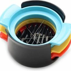 Coupon 🔥 Merkloos Ei Snijder Met Houder - 3 In 1 - Eiersnijder - Hardgekookte Eieren Snijden - Vaatwasserbestendig - RVS ❤️