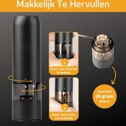 Korting 👍 Merkloos Gov Products Elektrische Peper- En Zoutmolen Set Hout Met Lampje - Pepermolen - Kruidenmolen 🤩 -T-fal winkle 550x529 2