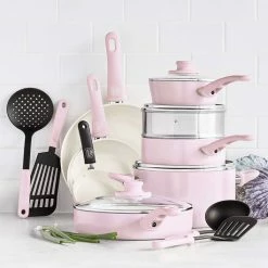 Coupon ✔️ Green Life GreenLife 16-delige Pannenset Met Zachte Grip, Antiaanbaklaag, PFAS-vrij, Roze 🥰 -T-fal winkle 550x529 6
