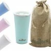 Gloednieuw ⭐ Ecofles - Thermosbeker - Travel Mug – Koffiebeker To Go – Duurzaam - Bioplastic - 450ml – Groen 🎉