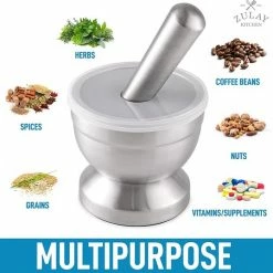 Uitgang 🔥 BOTC Vijzel Met Stamper – RVS – Geschikt Voor Specerijen, Kruiden, Knoflook - Sliver 🛒 -T-fal winkle 550x537 3