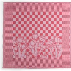 Uitgang 🧨 Seashell Oerhollands Luxe Theedoeken - 6 Stuks - Patroon Blok Tulp - Rood - 65x65cm 🌟 -T-fal winkle 550x538 2