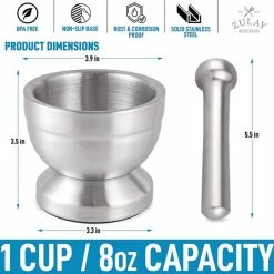 Uitgang 🔥 BOTC Vijzel Met Stamper – RVS – Geschikt Voor Specerijen, Kruiden, Knoflook - Sliver 🛒 -T-fal winkle 550x541 1