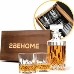 Aanbiedingen π 2BEHOME Whiskey Set Met Decanteer Karaf - Incl. 2 Whiskey Glazen En 6 Whiskey Stones En Luxe Geschenkdoos - Whisky - Cadeau Voor Man/vrouw β¨