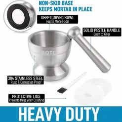 Uitgang 🔥 BOTC Vijzel Met Stamper – RVS – Geschikt Voor Specerijen, Kruiden, Knoflook - Sliver 🛒 -T-fal winkle 550x543 2