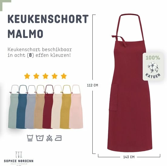 Flash-uitverkoop 💯 Sophie Nørdinn Schort Van Sophie Nordinn® - Keukenschort Malmö (Rood) - Schorten Voor Vrouwen - 87 X 77 Cm 🔥 4 Flash-uitverkoop 💯 Sophie Nørdinn Schort Van Sophie Nordinn® - Keukenschort Malmö (Rood) - Schorten Voor Vrouwen - 87 X 77 Cm 🔥 - Afbeelding 4