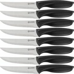 Kopen 🔥 Lekro Steakmessen – 8-delige Steakmessenset – Vaatwasserbestendig - RVS - Grijs 🎉