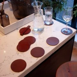 Korting 👍 Brute Strength - Onderzetters Voor Glazen - Leer - Cognac - Rond - 10 Stuks 👏 -T-fal winkle 550x549 17