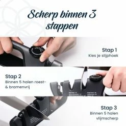 Beste Verkoop ⌛ ZenKitch Messenslijper - Aanzetstaal - Verstelbare Slijphoek & 2 Standen - Incl. Scharenslijper - Doortrekslijper - Carbon Steel 🔔 -T-fal winkle 550x550 142