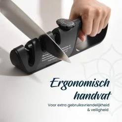 Beste Verkoop ⌛ ZenKitch Messenslijper - Aanzetstaal - Verstelbare Slijphoek & 2 Standen - Incl. Scharenslijper - Doortrekslijper - Carbon Steel 🔔 -T-fal winkle 550x550 145