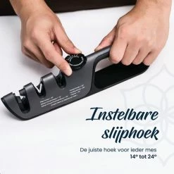Beste Verkoop ⌛ ZenKitch Messenslijper - Aanzetstaal - Verstelbare Slijphoek & 2 Standen - Incl. Scharenslijper - Doortrekslijper - Carbon Steel 🔔 -T-fal winkle 550x550 147