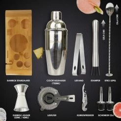 Flash-uitverkoop 😍 Cocktail Set Swissl | Luxe Cocktail Shaker Set Met Cocktail Boekje | Cocktail Stamper | Recepten Boekje | 10-delig | Swissl 🎁 -T-fal winkle 550x550 254