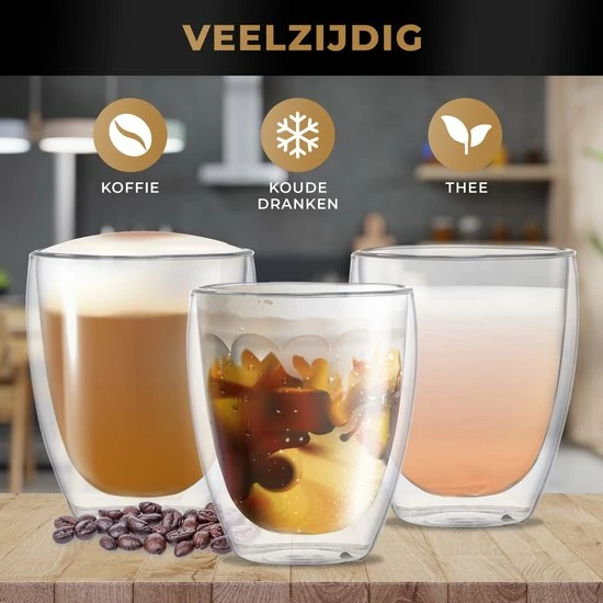 Korting 🔔 RoyalGoods® Dubbelwandige Glazen – Koffieglazen - Theeglazen – 450ML – 2 Stuks – Cappuccino Glazen - Latte Macchiato Glazen 🔥 4 Korting 🔔 RoyalGoods® Dubbelwandige Glazen – Koffieglazen - Theeglazen – 450ML – 2 Stuks – Cappuccino Glazen - Latte Macchiato Glazen 🔥 - Afbeelding 4