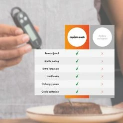 Beste deal 🎁 Captain Cook Keukenthermometer - Inclusief E-Kookboek - Vleesthermometer - BBQ Thermometer- Suikerthermometer - Kernthermometer ✨ -T-fal winkle 550x550 280