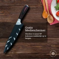 Flash-uitverkoop ⭐ Roham Products RP Professioneel Japans Koksmes – 20cm - Inclusief Mesbeschermer – RVS Lemmet - Handvat Van Pakkahout - Geleverd In Geschenkdoos 🎉 -T-fal winkle 550x550 33