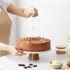 Gloednieuw ❤️ Navaris Draaibaar Taartplateau Van Marmer - 30 Cm Doorsnee - Voor Het Presenteren En Aansnijden Van Taarten - Met Houten Voet 🎁 -T-fal winkle 550x550 383