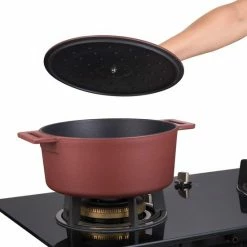 Groothandel 😀 MOA Gietijzeren Braadpan - Inhoud 7,1 Liter - 29CM - Rond - Alle Warmtebronnen - Ook Voor Inductie - Gewicht 7,6 Kg - Bordeaux Rood - MC29BR ⭐ -T-fal winkle 550x550 440
