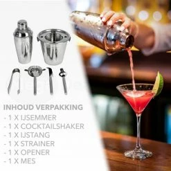 Beste Pirce 🤩 MDO Cocktailshaker - 6-delig - Cocktailshaker Set - 500ML - RVS 🔥 -T-fal winkle 550x550 473