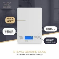 Top 10 🛒 Maison & Kitchen Digitale Precisie Keukenweegschaal – Weegschaal Keuken - 1gr Tot 15kg – Tarra Functie – Incl. Batterijen - Wit ✨ -T-fal winkle 550x550 520