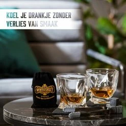 Beste deal 🛒 Whisiskey Luxe Whiskey Set - Incl. 2 Whiskey Glazen, 8 Whiskey Stones, 2 Onderzetters, Fluwelen Opbergzak, Opbergbox - Whisky Geschenkdoos - Glas - Herbruikbare IJsblokjes - Cadeau Voor Man & Vrouw 👏 -T-fal winkle 550x550 574