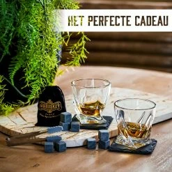 Beste deal 🛒 Whisiskey Luxe Whiskey Set - Incl. 2 Whiskey Glazen, 8 Whiskey Stones, 2 Onderzetters, Fluwelen Opbergzak, Opbergbox - Whisky Geschenkdoos - Glas - Herbruikbare IJsblokjes - Cadeau Voor Man & Vrouw 👏 -T-fal winkle 550x550 575